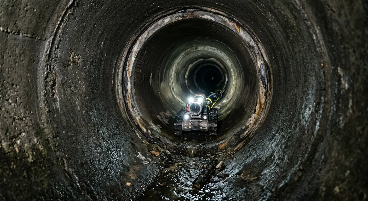 Robotic sewer camera inspecting pipe interior for Sewer Line Repair in Wilmette